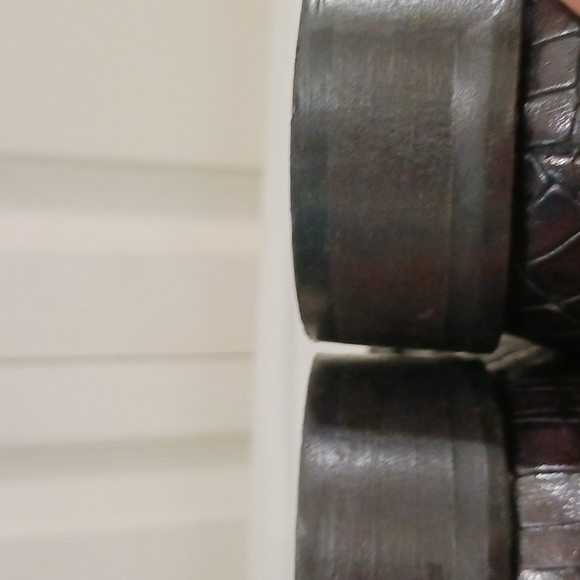 Stelle Monelle pull on croc embossed leather ankle booties - size 38/7.5 - Brown - Picture 11 of 11